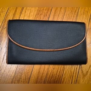 Bottega Veneta Continental Wallet Black With Brown Trim